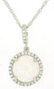1.33CT DIAMOND & AAA OPAL 14KT WHITE GOLD ROUND HALO CLASSIC FUN FLOATNG PENDANT