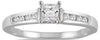 ESTATE .33CT DIAMOND 14KT WHITE GOLD 3D ROUND & PRINCESS CLUSTER HALO FUN RING