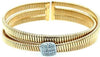 .28CT DIAMOND 18KT 2 TONE GOLD CRISS CROSS SNAKE FLEXIBLE CUFF BANGLE BRACELET