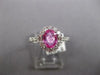 1.54CT DIAMOND & AAA PINK SAPPHIRE 18KT WHITE GOLD 3D OVAL HALO ENGAGEMENT RING