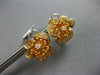 LARGE .83CT DIAMOND 18KT WHITE & ROSE GOLD ROSE FLOWER CLIP ON HANGING EARRINGS