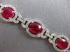 LARGE & LONG 24.55CT DIAMOND & AAA RUBY 14KT WHITE GOLD OVAL & ROUND 3D BRACELET