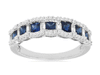 ESTATE 1.20CT DIAMOND & AAA SAPPHIRE 14KT WHITE GOLD PRINCESS ANNIVERSARY RING