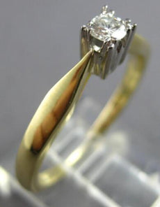 ESTATE .15CT DIAMOND 14K 2 TONE GOLD 3D CLASSIC SOLITAIRE ENGAGEMENT RING #28007