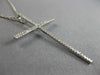 ESTATE LARGE .25CT DIAMOND 14KT WHITE GOLD 3D CLASSIC CROSS FLOATING PENDANT