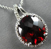 LARGE 4.63CT DIAMOND & AAA GARNET 14KT WHITE GOLD OVAL & ROUND FLOATING PENDANT