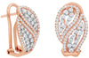 1.30CT DIAMOND 18K WHITE & ROSE GOLD 3D DOUBLE LEAF CRISS CROSS HANGING EARRINGS