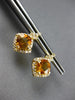 ESTATE 2.48CT DIAMOND & AAA CITRINE 14K YELLOW GOLD SQUARE HALO HANGING EARRINGS