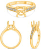 ESTATE .23CT DIAMOND 14KT YELLOW GOLD 3D ROUND LUCIDA SEMI MOUNT ENGAGEMENT RING