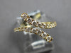 .39CT DIAMOND 18KT YELLOW GOLD 3D GRADUATING CRISS CROSS SNAKE FLEXIBLE FUN RING