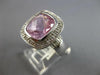 4.15CT DIAMOND & AAA PINK QUARTZ 14K WHITE GOLD CUSHION & ROUND MULTI HEART RING