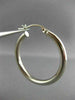 ESTATE LARGE 14KT WHITE GOLD 3D CLASSIC SHINY HANGING HOOP EARRINGS 3mm #25677