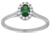 .32CT DIAMOND & AAA EMERALD 14KT WHITE GOLD OVAL ROUND HALO FRIENDSHIP LOVE RING