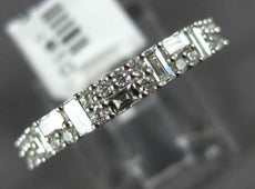 .51CT DIAMOND 14K WHITE GOLD ROUND & BAGUETTE 2 ROW GEOMETRICAL ANNIVERSARY RING