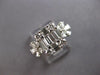 1.35CT DIAMOND 18K WHITE GOLD ROUND BAGUETTE & PEAR SHAPE DOUBLE FLOWER FUN RING