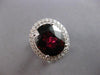 EXTRA LARGE 12.99CT DIAMOND & AAA RHODOLITE 18KT WHITE GOLD 3D OVAL & ROUND RING