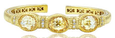 24.6CT DIAMOND & AAA CITRINE 18K YELLOW GOLD FILIGREE BEZEL CUFF BANGLE BRACELET