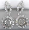 ESTATE .68CT DIAMOND 14KT WHITE GOLD ROUND FILIGREE SEMI MOUNT HANGING EARRINGS