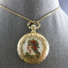 ANTIQUE 14KT YELLOW GOLD FILIGREE MULTI COLOR ENAMEL POCKET WATCH/PENDANT #28130