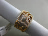 ESTATE WIDE .97CT DIAMOND 18KT ROSE GOLD OPEN FILIGREE SEMI ETERNITY FUN RING