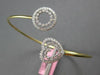 WIDE .73CT DIAMOND 18KT 2 TONE GOLD 3D HEART CRISS CROSS LOVE BANGLE BRACELET