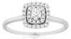 .25CT DIAMOND 14KT WHITE GOLD 3D DOUBLE HALO SQUARE FRIENDSHIP ENGAGEMENT RING