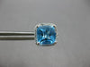 ESTATE 4.02CT DIAMOND & AAA BLUE TOPAZ 14KT WHITE GOLD SQUARE HALO STUD EARRINGS