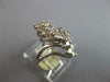 ESTATE .52CT DIAMOND 14KT WHITE GOLD 3D CLASSIC CLUSTER CRISS CROSS FUN RING
