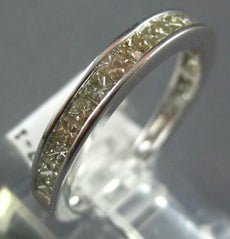 1.0CT DIAMOND 14KT WHITE GOLD 3D CLASSIC CHANNEL SEMI ETERNITY ANNIVERSARY RING