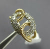 ESTATE .65CT DIAMOND 14KT 2 TONE GOLD 3D CLASSIC OVAL LOVE KNOT 3 ROW FUN RING