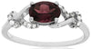 1.12CT DIAMOND & AAA RHODOLITE 14KT WHITE GOLD OVAL & ROUND INFINITY LOVE RING