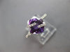 .36CT DIAMOND & AAA AMETHYST 14KT WHITE GOLD 3D CUSHION & ROUND CRISS CROSS RING