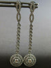 ESTATE LARGE 1.31CT DIAMOND 18KT WHITE GOLD SOLITAIRE FILIGREE HANGING EARRINGS