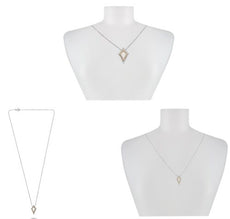 ESTATE .16CT DIAMOND 14KT WHITE & ROSE GOLD DOUBLE KITE ADJUSTABLE FUN NECKLACE
