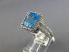 6.40CT DIAMOND & AAA BLUE TOPAZ 14KT WHITE GOLD 3D EMERALD CUT & ROUND HALO RING
