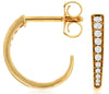 ESTATE .25CT DIAMOND 14KT YELLOW GOLD GRADUATING SEMI CIRCULAR HANGING EARRINGS