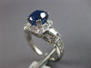 2.72CT DIAMOND & AAA SAPPHIRE 18KT WHITE GOLD CUSHION & BAGUETTE ENGAGEMENT RING