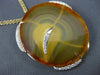 ANTIQUE LONG .90CT DIAMOND & AGATE 14KT YELLOW GOLD 3D FLOATING ITALIAN NECKLACE