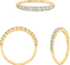 .34CT DIAMOND 14KT YELLOW GOLD ROUND GRADUATING SEMI ETERNITY ANNIVERSARY RING