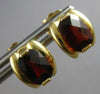 ESTATE 2.0CT AAA GARNET 14KT YELLOW GOLD 3D CUSHION STUD HANGING EARRINGS #27454