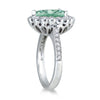 LARGE 5.0CT DIAMOND & AAA GREEN AMETHYST 14KT WHITE GOLD PEAR SHAPE & ROUND RING