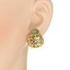 LARGE .68CT DIAMOND & AAA AQUAMARINE 18KT YELLOW GOLD 3D OVAL & ROUND EARRINGS