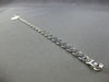ESTATE WIDE 14KT WHITE GOLD 3D CLASSIC SOLID COMFORTABLE LINK MENS BRACELET