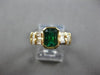 1.35CT DIAMOND & AAA EMERALD 18KT YELLOW GOLD SEMI BEZEL ENGAGEMENT RING #27978