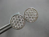 ESTATE LARGE 1.35CT DIAMOND 18KT WHITE GOLD CLASSIC PAVE CIRCULAR STUD EARRINGS
