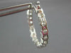 LARGE 6.60CT DIAMOND 14KT WHITE GOLD ROUND 4MM INSIDE OUT HOOP HANGING EARRINGS