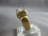 ANTIQUE LARGE .60CT OLD MINE DIAMOND 14KT 2 TONE GOLD 3 STONE UNISEX RING #28055
