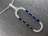 .77CT DIAMOND & AAA SAPPHIRE 14K WHITE GOLD 3D BAGUETTE & ROUND FLOATING PENDANT