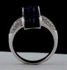 5.02CT DIAMOND & AAA SAPPHIRE 18K WHITE GOLD PRINCESS & ROUND INVISIBLE FUN RING