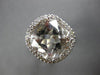 EXTRA LARGE 15.51CT DIAMOND & AAA MORGANITE 14KT WHITE GOLD CUSHION & ROUND RING